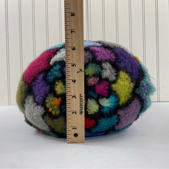 Colorful Felted “Stained Glass” Patchwork Fan Lined Rainbow Fish Hobo Bag Purse - Picture 8 of 13